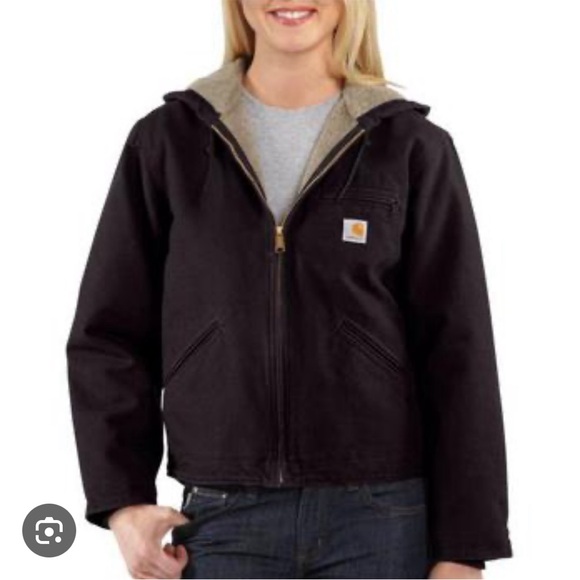 Carhartt Jackets & Blazers - Vintage Carhartt Jacket Womens 2XL Purple Canvas Sherpa WJ141 Hooded Detroit